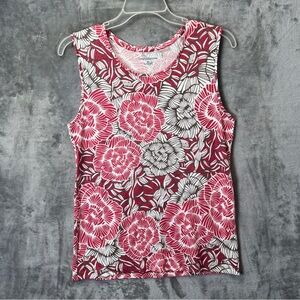 Croft & Barrow Pink and White Floral Tank Top